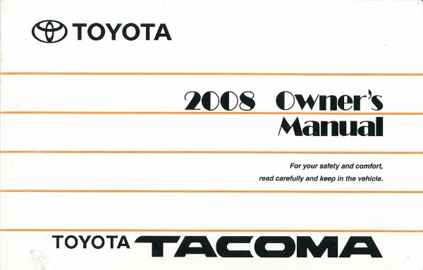2008 Toyota Tacoma Owner's Manual
