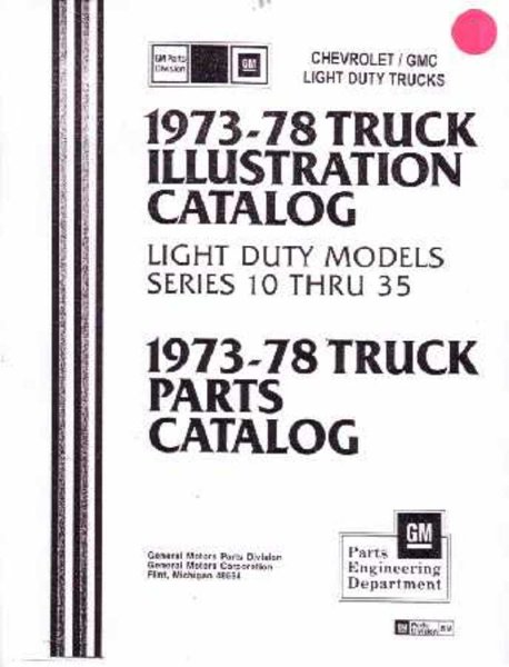 1973 1976 1977 1978 Chevrolet GMC Truck Part Numbers Book List Interchange