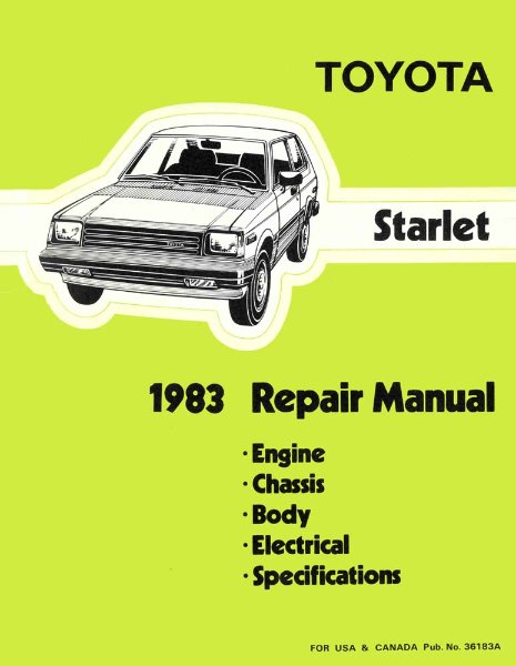 1983 Toyota STARLET Shop Service Repair Manual
