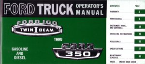 1966 Ford F-100, F-250, F-350 Truck Owner's Manual