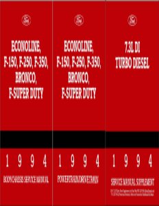1994 Ford Truck F-150, F-250, F-350 Factory Shop Service Manual