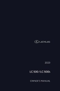 2023 Lexus LC 500, 500H Owner's Manual