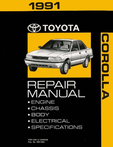1991 Toyota Corolla Factory Shop Service Manual