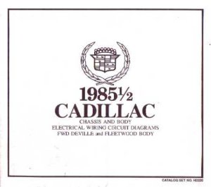 1985 Cadillac Deville, Fleetwood Wiring Diagrams Manual