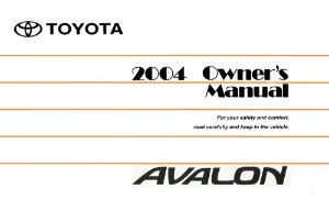 2004 Toyota AVALON Owner's Manual