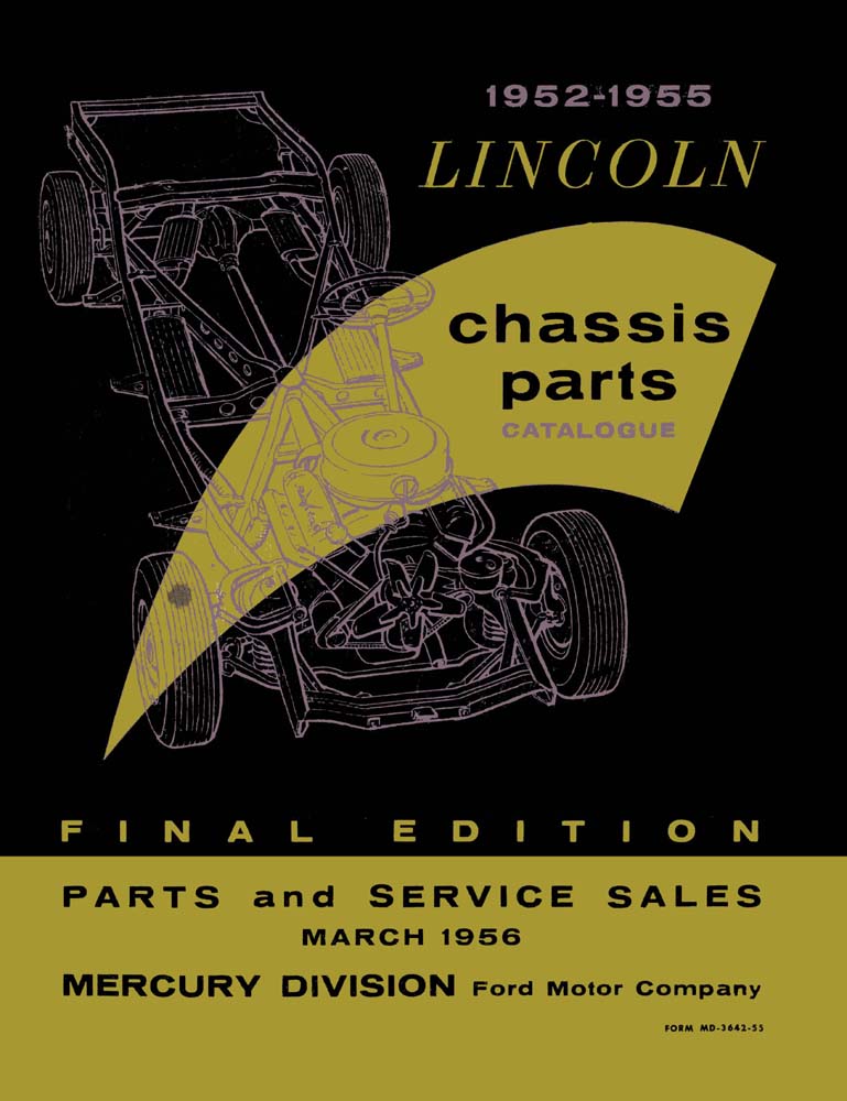 1952 1953 1954 1955 Lincoln Part Numbers Book List Guide Interchange Drawings