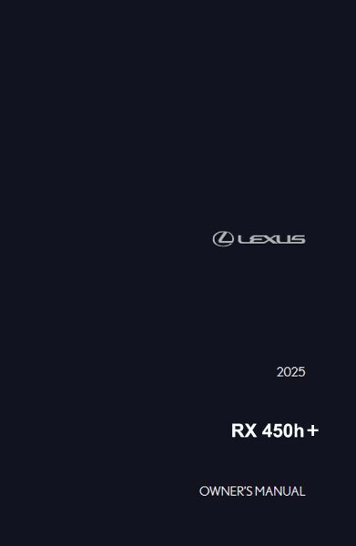 2025 Lexus RX 450H+ Owner's Manual