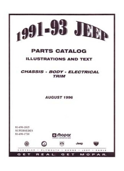 1991–1993 Jeep All Models Parts Book