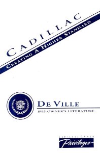 1995 Cadillac Deville Owner's Manual