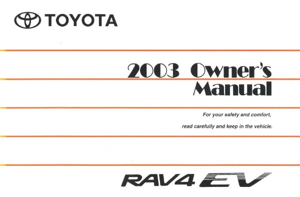 2003 Toyota Rav4 EV Owner's Manual
