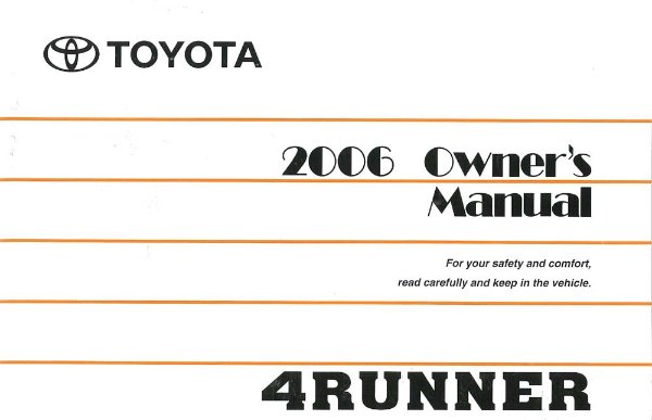 2006 Toyota 4Runner Owner's Manual