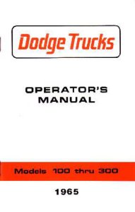 1965 Dodge Light Duty Truck (100-300) Owner's Manual