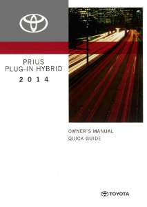 2014 Toyota Prius Plug In Hybrid Owner's Manual