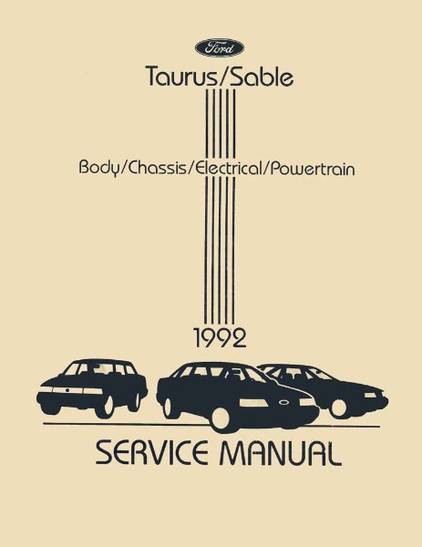 1992 Ford Taurus, Sable Factory Shop Service Manual
