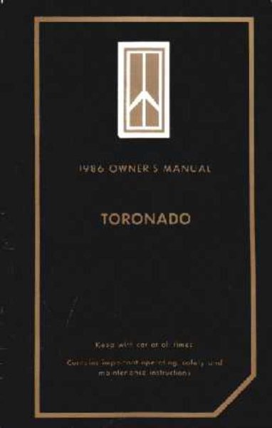 1986 Oldsmobile Toronado Owner's Manual