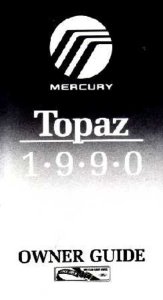 1990 Mercury Topaz Owner's Manual
