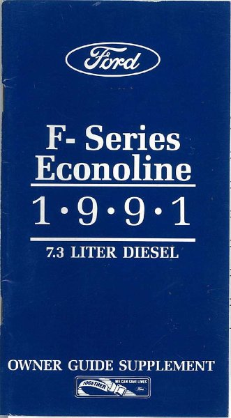 1991 Ford 7.3L Diesel Supplement Owner's Manual