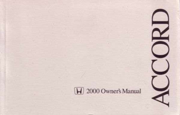 2000 Honda Accord Sedan Owner's Manual