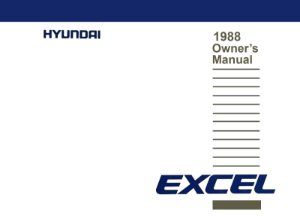 1988 Hyundai Excel Owner's Manual