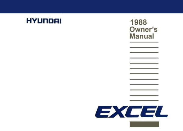 1988 Hyundai Excel Owner's Manual
