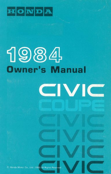 1984 Honda Civic Coupe Owner's Manual