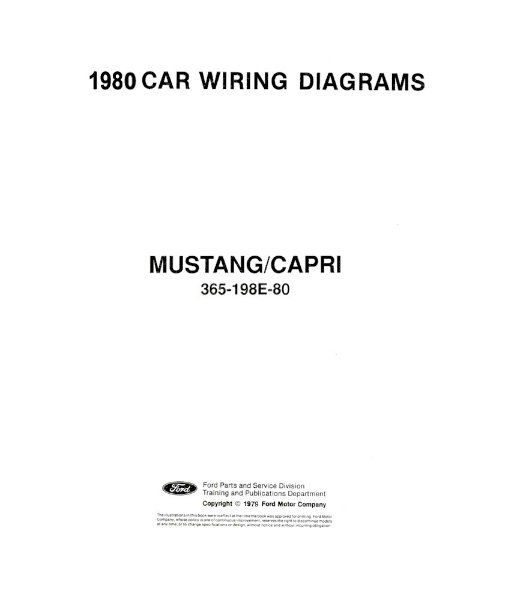1980 Ford Mustang, Capri Wiring Diagrams Manual