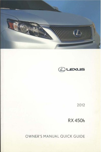 2012 Lexus RX 450h Owner's Manual