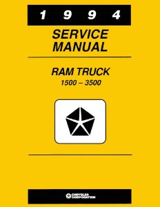 1994 Dodge 1500-3500 Ram Truck Factory Shop Service Manual