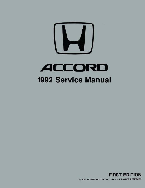 1992 Honda Accord Factory Shop Service Manual