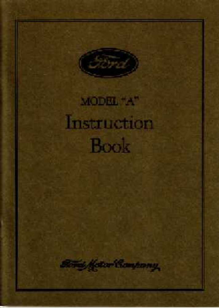 1931 Ford Model A Car Instruction Manual Owners Guide