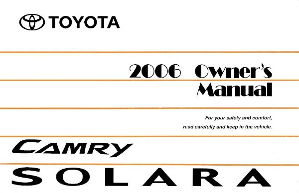 2006 Toyota Solara Owner's Manual