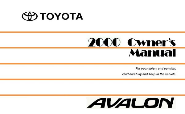2000 Toyota Avalon Owner's Manual