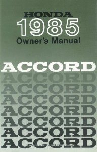 1985 Honda Accord Owner's Manual