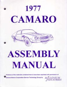 1977 Chevrolet Camaro Assembly Manual Book Rebuild Instructions Illustrations