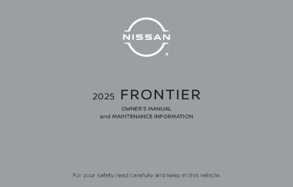 2025 Nissan Frontier Owner's Manual