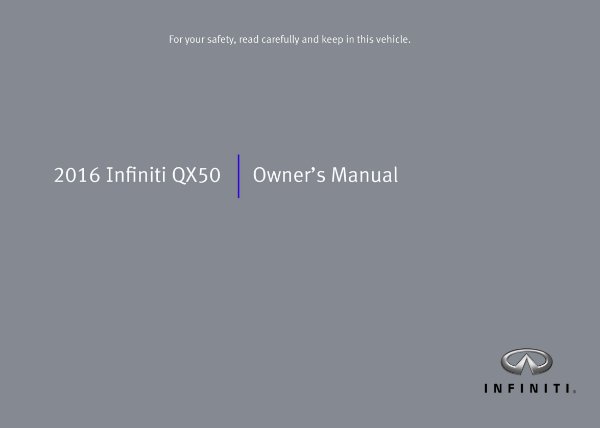 2016 Infiniti QX50 Owner's Manual