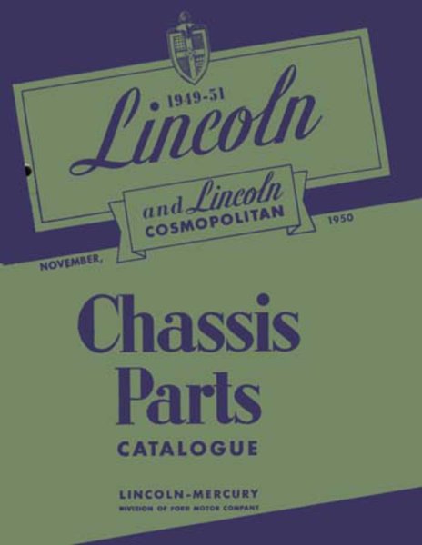 1949–1951 Lincoln All Models Parts Book