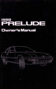 1988 Honda Prelude Owner's Manual