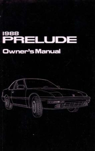 1988 Honda Prelude Owner's Manual