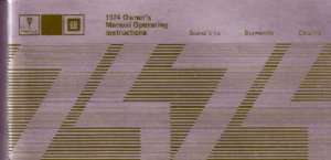 1974 Pontiac Bonneville, Catalina, Grand Ville Owner's Manual
