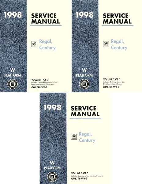 1998 Buick Century, Regal Factory Shop Service Manual