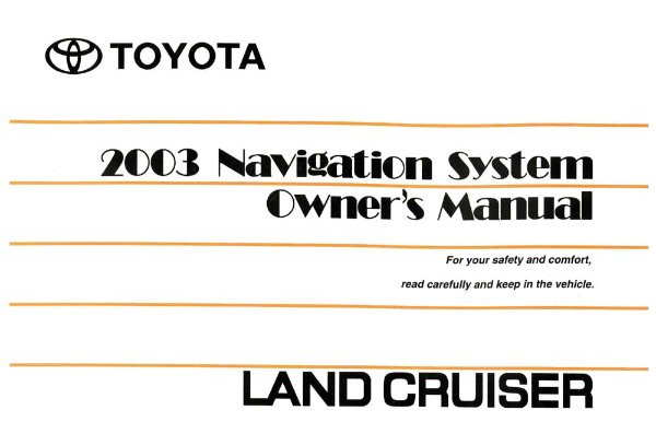 2003 Toyota Land Cruiser Owner's Manual