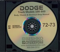 1972-73 DODGE LIGHT & MEDIUM TRUCK Body, Chassis & Electrical Service Manual sample image