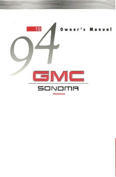 1994 GMC Sonoma Owner's Manual