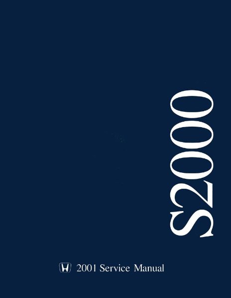 2001 Honda S2000 Factory Shop Service Manual