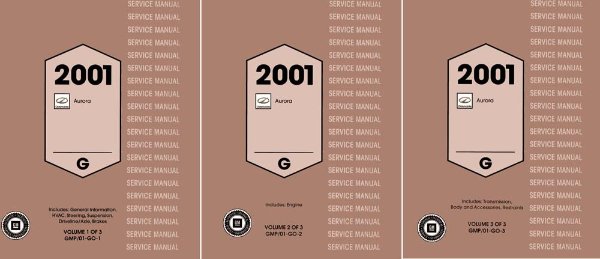 2001 Oldsmobile Aurora Factory Shop Service Manual
