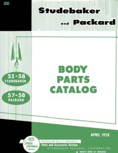 1953–1958 Studebaker STUDEBAKER - BODY Parts Book