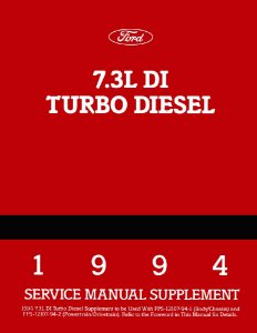 1994 Ford Truck 7.3L Turbo Diesel Engine Factory Shop Service Manual
