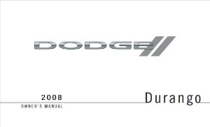 2008 Dodge Durango Owner's Manual