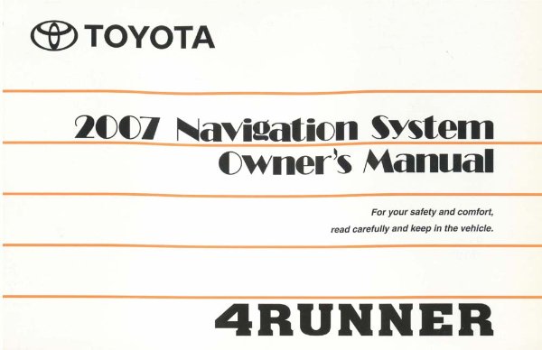 2007 Toyota 4Runner Owner's Manual